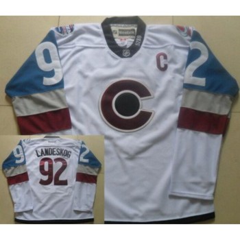 Men's Colorado Avalanche #92 Gabriel Landeskog White Stitched Jersey Men's Colorado Avalanche #92 Gabriel Landeskog White Stitched Jersey