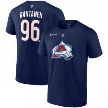 Men's Colorado Avalanche #96 Mikko Rantanen Navy 2022 Stanley Cup Champions Authentic Stack Name & Number T-Shirt Men's Colorado Avalanche #96 Mikko Rantanen Navy 2022 Stanley Cup Champions Authentic Stack Name & Number T-Shirt