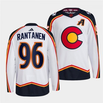 Men's Colorado Avalanche #96 Mikko Rantanen White 2022-23 Reverse Retro Stitched Jersey Men's Colorado Avalanche #96 Mikko Rantanen White 2022-23 Reverse Retro Stitched Jersey