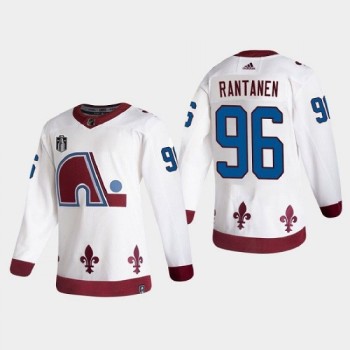 Men's Colorado Avalanche #96 Mikko Rantanen White 2022 Stanley Cup Final Patch Reverse Retro Stitched Jersey Men's Colorado Avalanche #96 Mikko Rantanen White 2022 Stanley Cup Final Patch Reverse Retro Stitched Jersey
