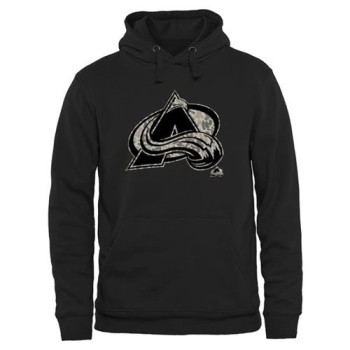 Men's Colorado Avalanche Black Rink Warrior Pullover Hoodie Men's Colorado Avalanche Black Rink Warrior Pullover Hoodie