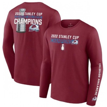 Men's Colorado Avalanche Burgundy 2022 Stanley Cup Champions Back Check Multi-Hit Long Sleeve T-Shirt Men's Colorado Avalanche Burgundy 2022 Stanley Cup Champions Back Check Multi-Hit Long Sleeve T-Shirt