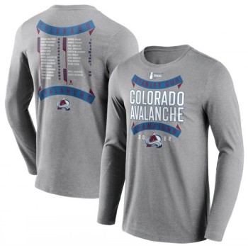 Men's Colorado Avalanche Grey 2022 Stanley Cup Champions Back Check Multi-Hit Long Sleeve T-Shirt Men's Colorado Avalanche Grey 2022 Stanley Cup Champions Back Check Multi-Hit Long Sleeve T-Shirt