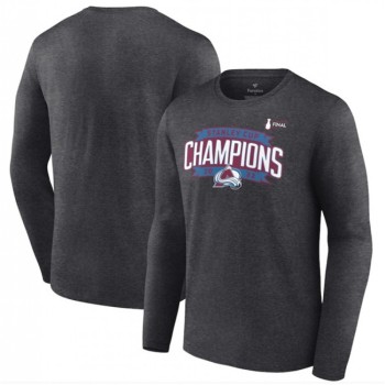 Men's Colorado Avalanche Heathered Charcoal 2022 Stanley Cup Champions Long Sleeve T-Shirt Men's Colorado Avalanche Heathered Charcoal 2022 Stanley Cup Champions Long Sleeve T-Shirt