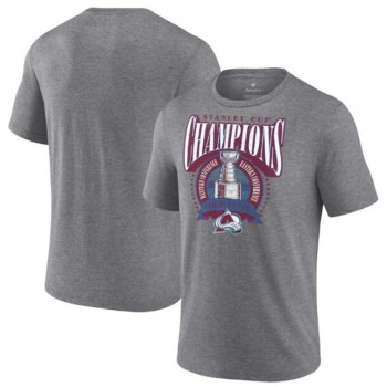 Men's Colorado Avalanche Heathered Gray 2022 Stanley Cup Champions Banner Tri-Blend T-Shirt Men's Colorado Avalanche Heathered Gray 2022 Stanley Cup Champions Banner Tri-Blend T-Shirt