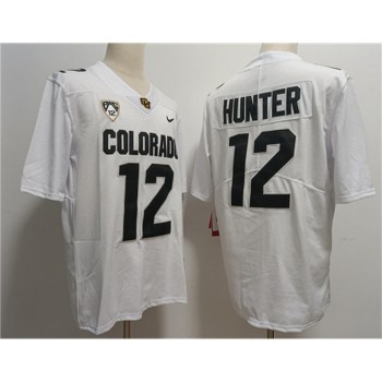 Men's Colorado Buffaloes #12 Travis Hunter White With PAC-12 Patch Stitched Football Jersey Men's Colorado Buffaloes #12 Travis Hunter White With PAC-12 Patch Stitched Football Jersey