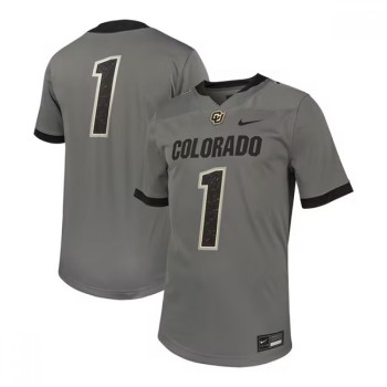 Men's Colorado Buffaloes #1 Gray Stitched Football Jersey Men's Colorado Buffaloes #1 Gray Stitched Football Jersey