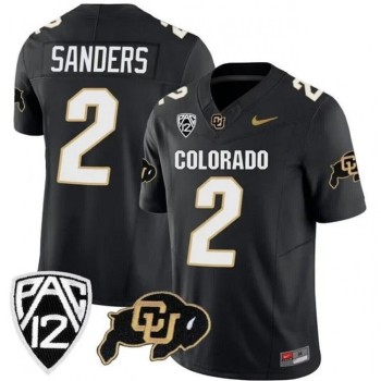 Men's Colorado Buffaloes #2 Shedeur Sanders Black 2023 F.U.S.E. With PAC-12 Patch Stitched Football Jersey Men's Colorado Buffaloes #2 Shedeur Sanders Black 2023 F.U.S.E. With PAC-12 Patch Stitched Football Jersey