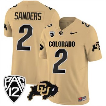 Men's Colorado Buffaloes #2 Shedeur Sanders Gold 2023 F.U.S.E. With PAC-12 Patch Stitched Football Jersey Men's Colorado Buffaloes #2 Shedeur Sanders Gold 2023 F.U.S.E. With PAC-12 Patch Stitched Football Jersey