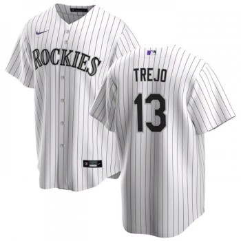 Men's Colorado Rockies #13 Alan Trejo White Stitched Baseball Jersey Men's Colorado Rockies #13 Alan Trejo White Stitched Baseball Jersey