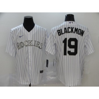 Men's Colorado Rockies #19 Charlie Blackmon White Cool Base Stitched MLB Jersey Men's Colorado Rockies #19 Charlie Blackmon White Cool Base Stitched MLB Jersey
