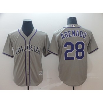 Men's Colorado Rockies #28 Nolan Arenado Grey Cool Base Stitched MLB Jersey Men's Colorado Rockies #28 Nolan Arenado Grey Cool Base Stitched MLB Jersey