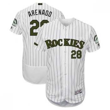 Men's Colorado Rockies #28 Nolan Arenado White 2018 Memorial Day Flexbase Stitched MLB Jersey Men's Colorado Rockies #28 Nolan Arenado White 2018 Memorial Day Flexbase Stitched MLB Jersey