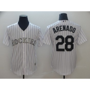 Men's Colorado Rockies #28 Nolan Arenado White Cool Base Stitched MLB Jersey