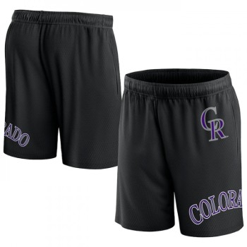 Men's Colorado Rockies Black Clincher Mesh Shorts Men's Colorado Rockies Black Clincher Mesh Shorts