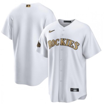 Men's Colorado Rockies Blank 2022 All-Star White Cool Base Stitched Baseball Jersey Men's Colorado Rockies Blank 2022 All-Star White Cool Base Stitched Baseball Jersey