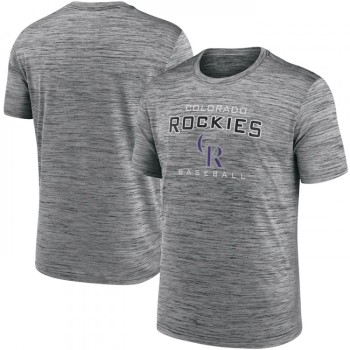 Men's Colorado Rockies Grey Velocity Practice Performance T-Shirt Men's Colorado Rockies Grey Velocity Practice Performance T-Shirt