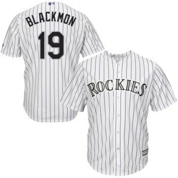 Men's Colorado Rockies #19 Charlie Blackmon White Cool Base Stitched MLB Jersey Men's Colorado Rockies #19 Charlie Blackmon White Cool Base Stitched MLB Jersey