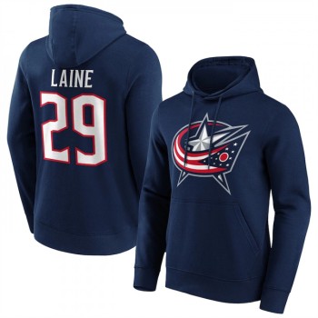 Men's Columbus Blue Jackets #29 Patrik Laine Navy Pullover Hoodie Men's Columbus Blue Jackets #29 Patrik Laine Navy Pullover Hoodie