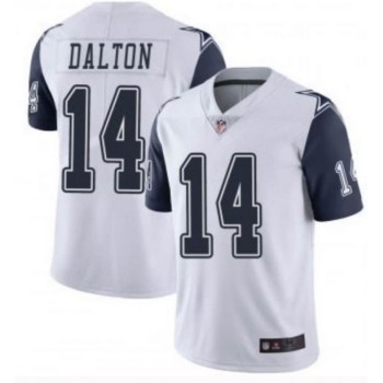 Men's Dallas Cowboys #14 Andy Dalton White Color Rush Limited Stitched Jersey