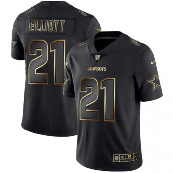 Men's Dallas Cowboys #21 Ezekiel Elliott 2019 Black Gold Edition Stitched NFL Jersey Men's Dallas Cowboys #21 Ezekiel Elliott 2019 Black Gold Edition Stitched NFL Jersey
