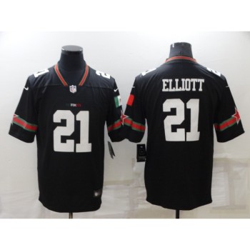 Men's Dallas Cowboys #21 Ezekiel Elliott Black Mexico Stitched Jersey Men's Dallas Cowboys #21 Ezekiel Elliott Black Mexico Stitched Jersey