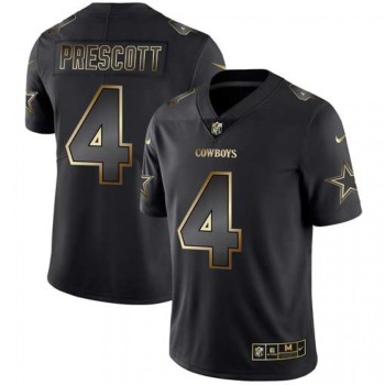 Men's Dallas Cowboys #4 Dak Prescott 2019 Black Gold Edition Stitched NFL Jersey Men's Dallas Cowboys #4 Dak Prescott 2019 Black Gold Edition Stitched NFL Jersey