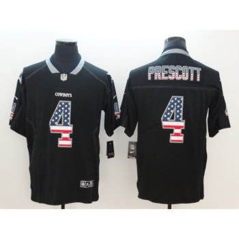 Men's Dallas Cowboys #4 Dak Prescott Black 2018 USA Flag Color Rush Limited Fashion NFL Stitched Jersey