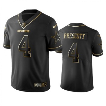 Men's Dallas Cowboys #4 Dak Prescott Black 2019 Golden Edition Stitched NFL Jersey Men's Dallas Cowboys #4 Dak Prescott Black 2019 Golden Edition Stitched NFL Jersey