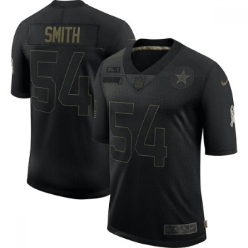 Men's Dallas Cowboys #54 Jaylon Smith 2020 Black Salute To Service Limited Stitched Jersey Men's Dallas Cowboys #54 Jaylon Smith 2020 Black Salute To Service Limited Stitched Jersey