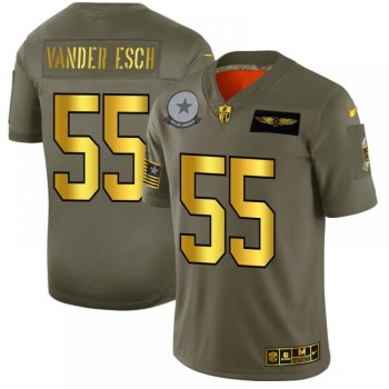 Men's Dallas Cowboys #55 Leighton Vander Esch 2019 Olive/Gold Salute To Service Limited Stitched NFL Jersey Men's Dallas Cowboys #55 Leighton Vander Esch 2019 Olive/Gold Salute To Service Limited Stitched NFL Jersey