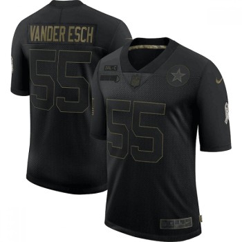 Men's Dallas Cowboys #55 Leighton Vander Esch 2020 Black Salute To Service Limited Stitched Jersey Men's Dallas Cowboys #55 Leighton Vander Esch 2020 Black Salute To Service Limited Stitched Jersey