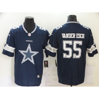 Men's Dallas Cowboys #55 Leighton Vander Esch Navy 2020 Team Big Logo Limited Stitched Jersey
