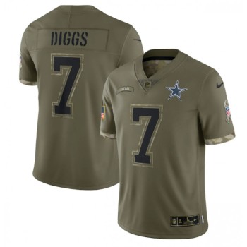 Men's Dallas Cowboys #7 Trevon Diggs Olive 2022 Salute To Service Limited Stitched Jersey Men's Dallas Cowboys #7 Trevon Diggs Olive 2022 Salute To Service Limited Stitched Jersey