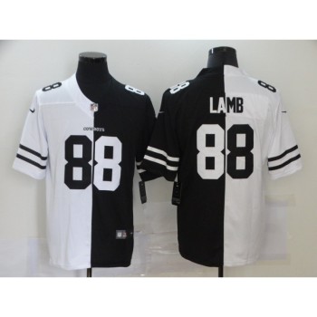 Men's Dallas Cowboys #88 CeeDee Lamb Black And White Split 2020 Stitched Jersey Men's Dallas Cowboys #88 CeeDee Lamb Black And White Split 2020 Stitched Jersey
