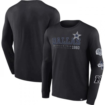 Men's Dallas Cowboys Black High Whip Pitcher Long Sleeve T-Shirt Men's Dallas Cowboys Black High Whip Pitcher Long Sleeve T-Shirt
