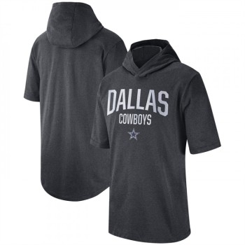 Men's Dallas Cowboys Heathered Charcoal Sideline Training Hoodie Performance T-Shirt Men's Dallas Cowboys Heathered Charcoal Sideline Training Hoodie Performance T-Shirt