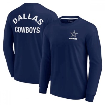 Men's Dallas Cowboys Navy Signature Unisex Super Soft Long Sleeve T-Shirt Men's Dallas Cowboys Navy Signature Unisex Super Soft Long Sleeve T-Shirt