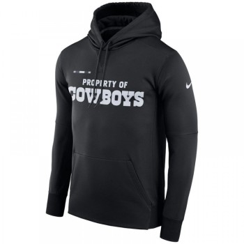 Men's Dallas Cowboys Black Sideline Property Of Performance Pullover Hoodie