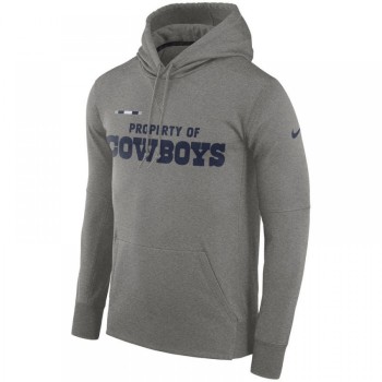 Men's Dallas Cowboys Heather Gray Sideline Property Of Performance Pullover Hoodie