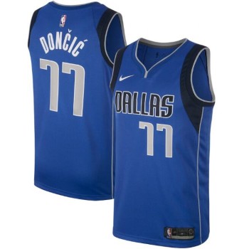 Men's Dallas Mavericks #77 Luka Doncic Blue Stitched Jersey