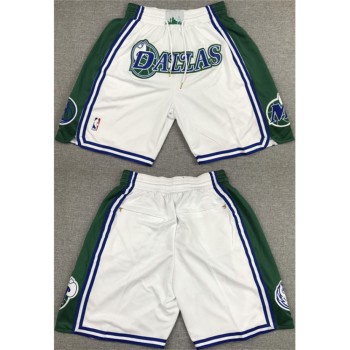 Men's Dallas Mavericks White/Green Shorts (Run Small) Men's Dallas Mavericks White/Green Shorts (Run Small)