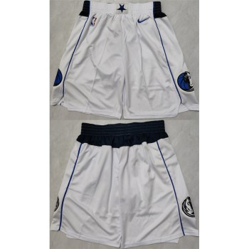 Men's Dallas Mavericks White Shorts (Run Small)