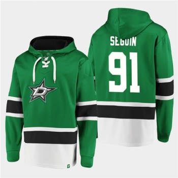 Men's Dallas Stars #91 Tyler Seguin Green Ageless Must-Have Lace-Up Pullover Hoodie Men's Dallas Stars #91 Tyler Seguin Green Ageless Must-Have Lace-Up Pullover Hoodie