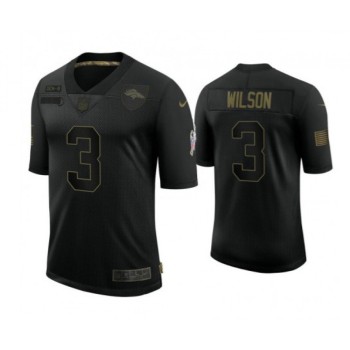 Men's Denver Broncos #3 Russell Wilson Black Salute To Service Limited Stitched Jersey