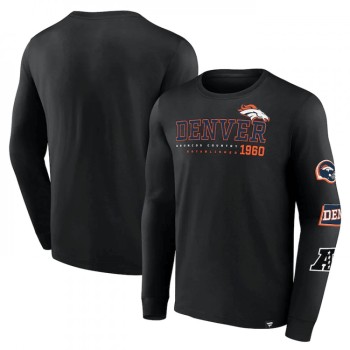 Men's Denver Broncos Black High Whip Pitcher Long Sleeve T-Shirt Men's Denver Broncos Black High Whip Pitcher Long Sleeve T-Shirt