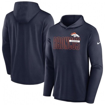 Men's Denver Broncos Navy Lightweight Performance Hoodie