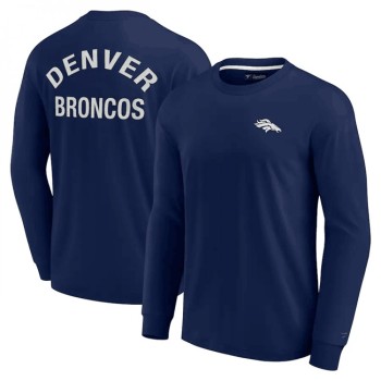 Men's Denver Broncos Navy Signature Unisex Super Soft Long Sleeve T-Shirt Men's Denver Broncos Navy Signature Unisex Super Soft Long Sleeve T-Shirt