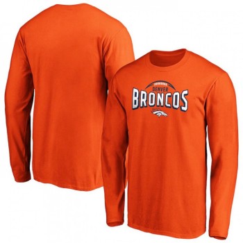 Men's Denver Broncos Orange Clamp Down Long Sleeve T-Shirt Men's Denver Broncos Orange Clamp Down Long Sleeve T-Shirt