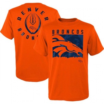 Men's Denver Broncos Orange Preschool Liquid Camo Logo T-Shirt Men's Denver Broncos Orange Preschool Liquid Camo Logo T-Shirt